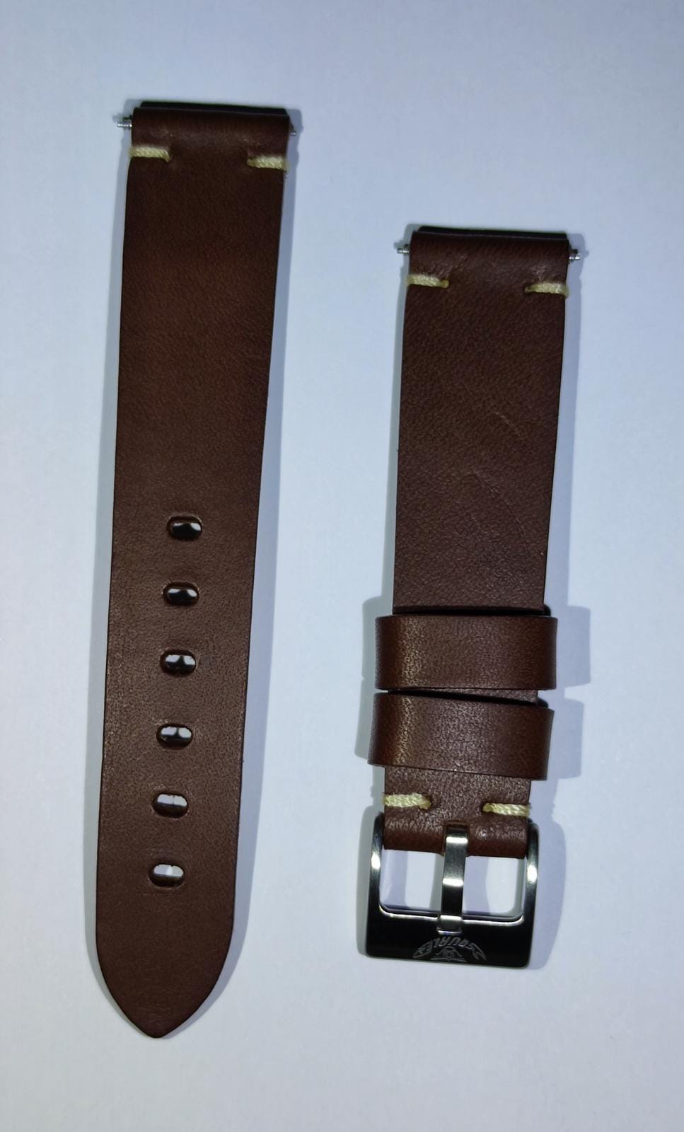 SQUALE Bracelet en cuir foncé vintage original fait à la main 20 mm